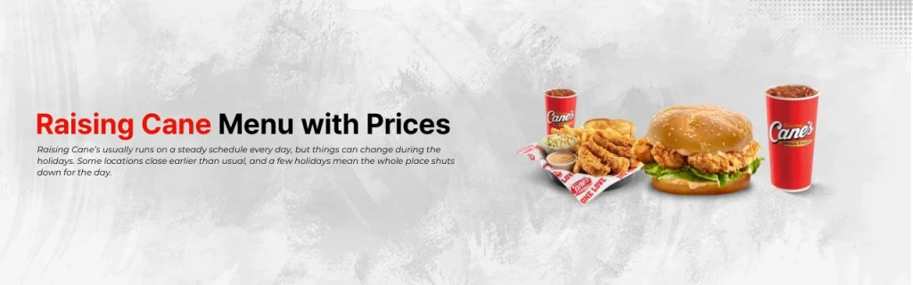 Raising Cane Menu with Prices and calories