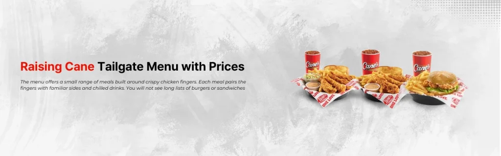 Raising Cane Tailgate Menu with Prices